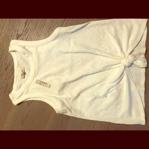 Madewell white knotted tank